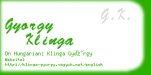gyorgy klinga business card
